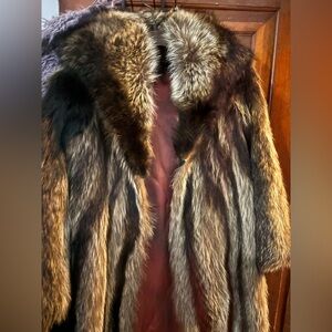 Vintage raccoon fur coat